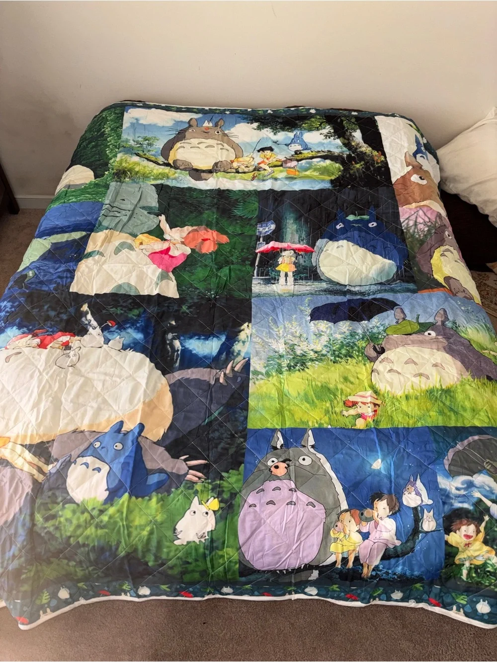 Studio Ghibli Totoro Patchwork Quilt Queen/King